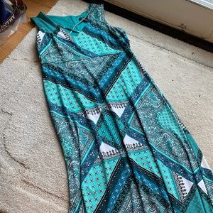 Teal Boho Maxi Dress size 10p